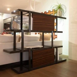 Minotti Regale|Regal Dalton Holz Palisander Granit Grau Schwarz Und Metall Schwarz