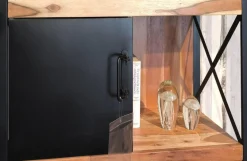 Ludwig Gutmann Regale|Regal Downtown Akazie Massiv Gebeizt Und Lackiert Rahmen Metall Schwarz Lackiert