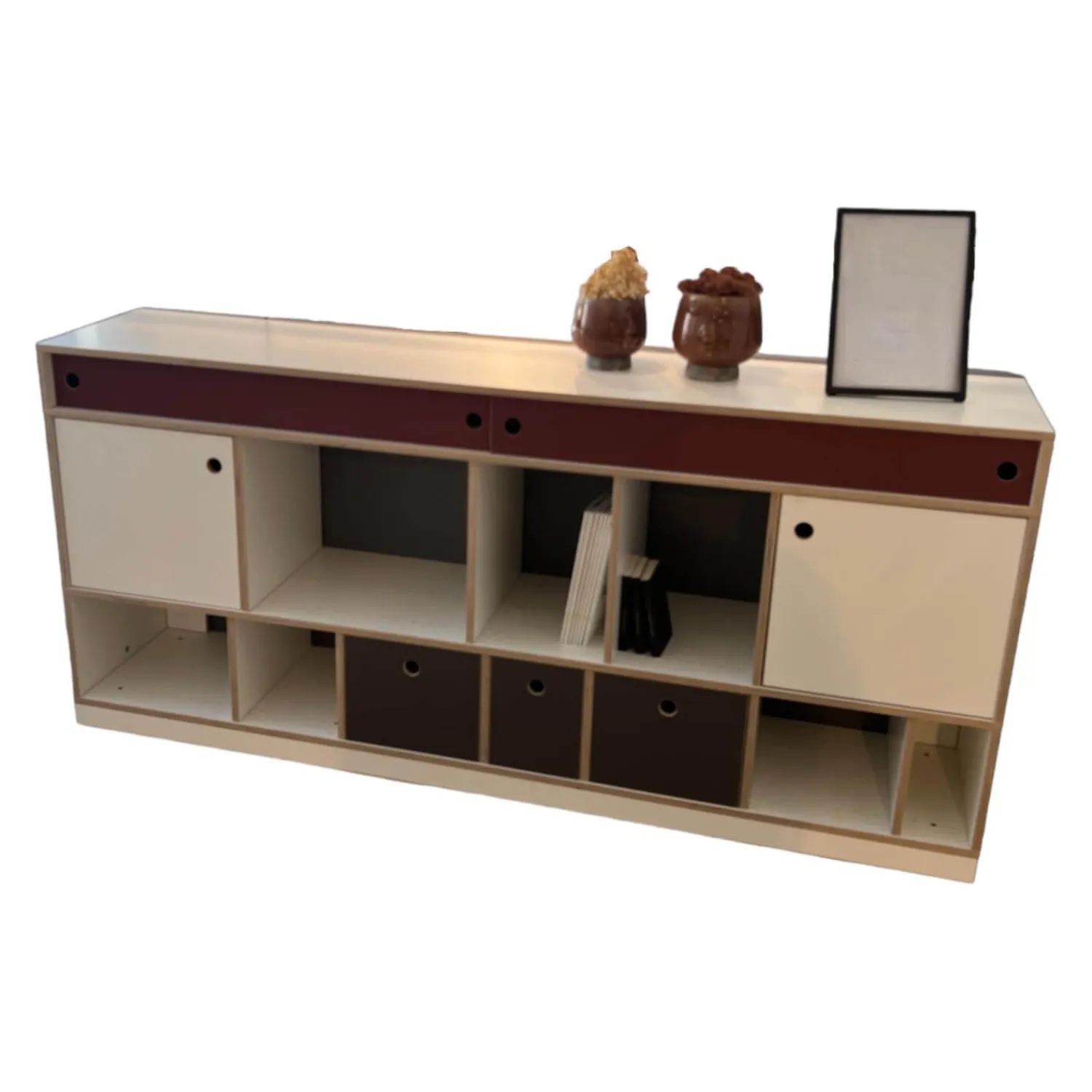 Moormann Regale|Regal Egal Furnier Sperrholz Birke Weiß Und Umbragrau MDF Braun