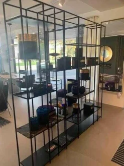 Dome Deco Regale|Regal Geneva Metall Schwarz Regalböden Marmor