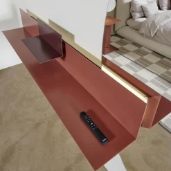 Interlübke Garderoben|Regal Iilu Lack Malve Und Burgund Braun Rot Mit Beleuchtung Inklusive Spiegel