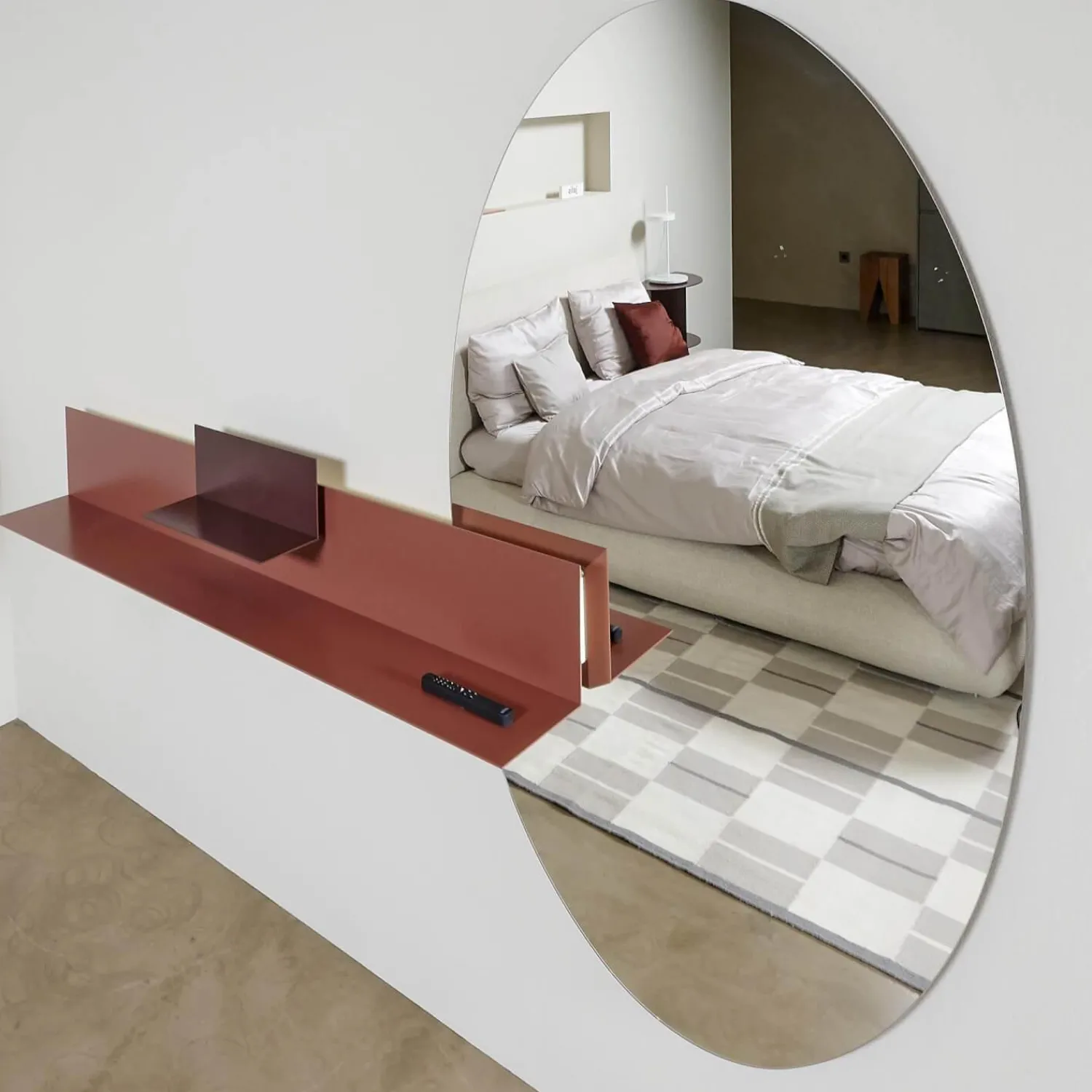 Interlübke Garderoben|Regal Iilu Lack Malve Und Burgund Braun Rot Mit Beleuchtung Inklusive Spiegel