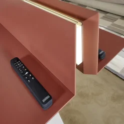 Interlübke Garderoben|Regal Iilu Lack Malve Und Burgund Braun Rot Mit Beleuchtung Inklusive Spiegel