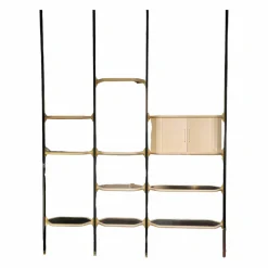 Baxter Regale|Regal Libelle Gestell Aluminium Schwarz Verbindungen Messing Regalboden Ahornholz