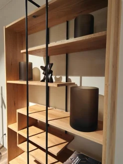 Contur Regale|Regal Mileto Asteiche Massiv Gebürstet Natur Geölt Metall Schwarz