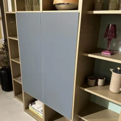 Interlübke Regale|Regal Mit Bar Studimo Korpus Lack Gold Metallic M09 Front Mattglas Optiwhite Graphit T39 Grau Rückwand Lack Seegrün M86 Grün