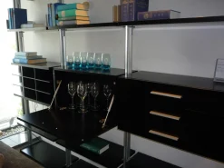 ARSnova Regale|Regal Quattro Plus Aluminium Silber Böden und Hänge-Elemente Lack Schwarz