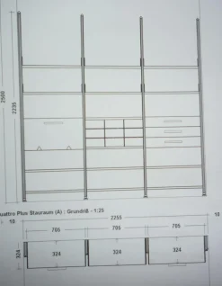 ARSnova Regale|Regal Quattro Plus Aluminium Silber Böden und Hänge-Elemente Lack Schwarz