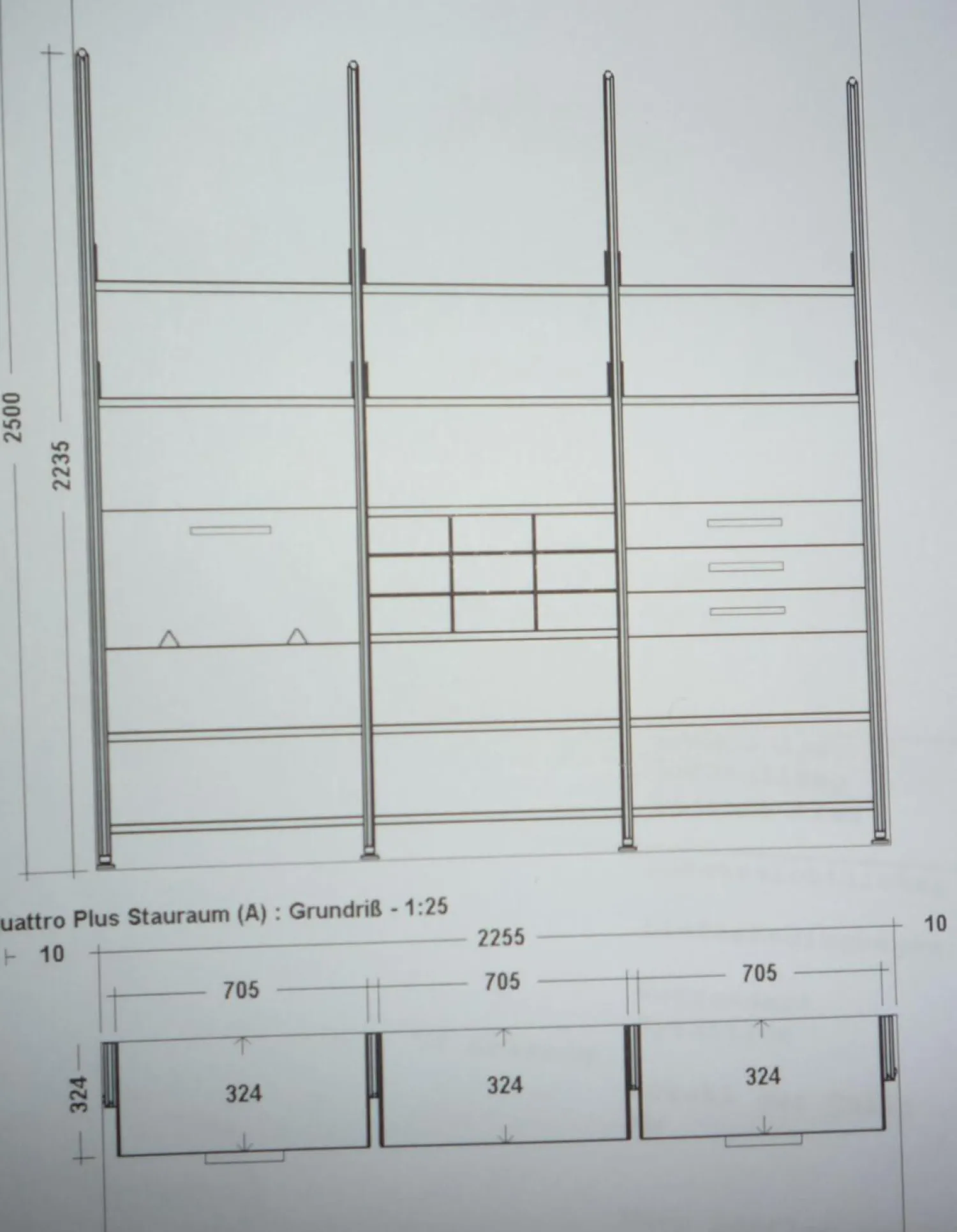 ARSnova Regale|Regal Quattro Plus Aluminium Silber Böden und Hänge-Elemente Lack Schwarz