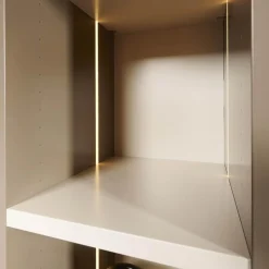 Sudbrock Regale|Regal Sinus Korpus Glattlack Sienna Böden Und Rückwand Glattlack Kaschmir Mit Beleuchtung