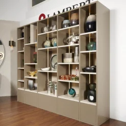 Sudbrock Regale|Regal Sinus Korpus Glattlack Sienna Böden Und Rückwand Glattlack Kaschmir Mit Beleuchtung