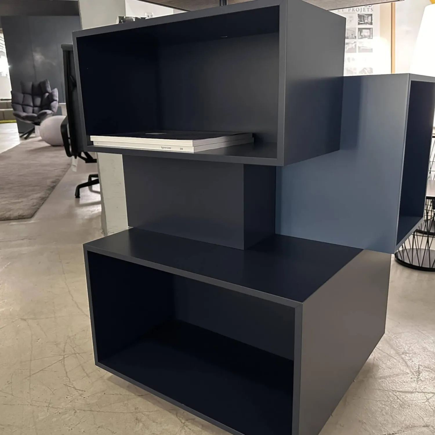 Ligne Roset Regale|Regal Stack Holz Verschiedene Blautöne