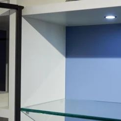 Porro Regale|Regal System Mattlackiert Weiß Türen Aus Iron Glas Transparent Mit Beleuchtung