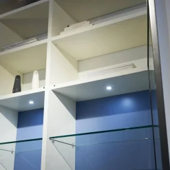 Porro Regale|Regal System Mattlackiert Weiß Türen Aus Iron Glas Transparent Mit Beleuchtung