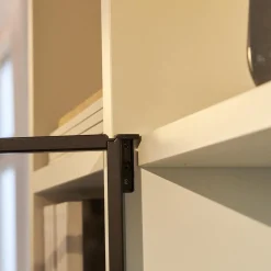 Porro Regale|Regal System Mattlackiert Weiß Türen Aus Iron Glas Transparent Mit Beleuchtung