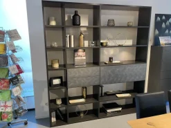 WK Wohnen Regale|Regal WK 420 Viva Glattlack 436 Cosmos Schwarz Front Glattlack 422 Stahl Hell Gebürstet