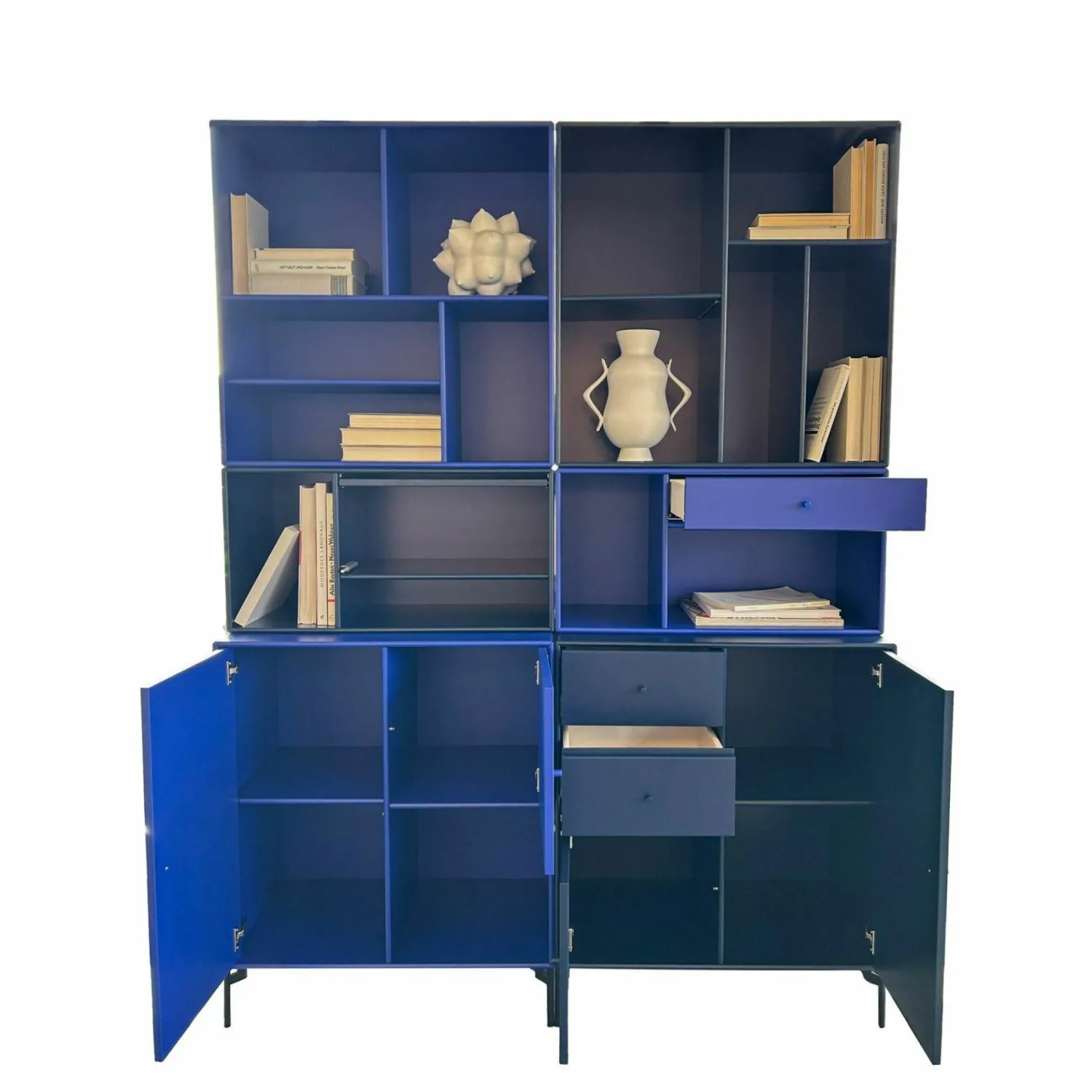 Montana Vitrinen & Highboards|Regalkombination Shadow Lack Monarch Blau inkl. Inneneinteilung