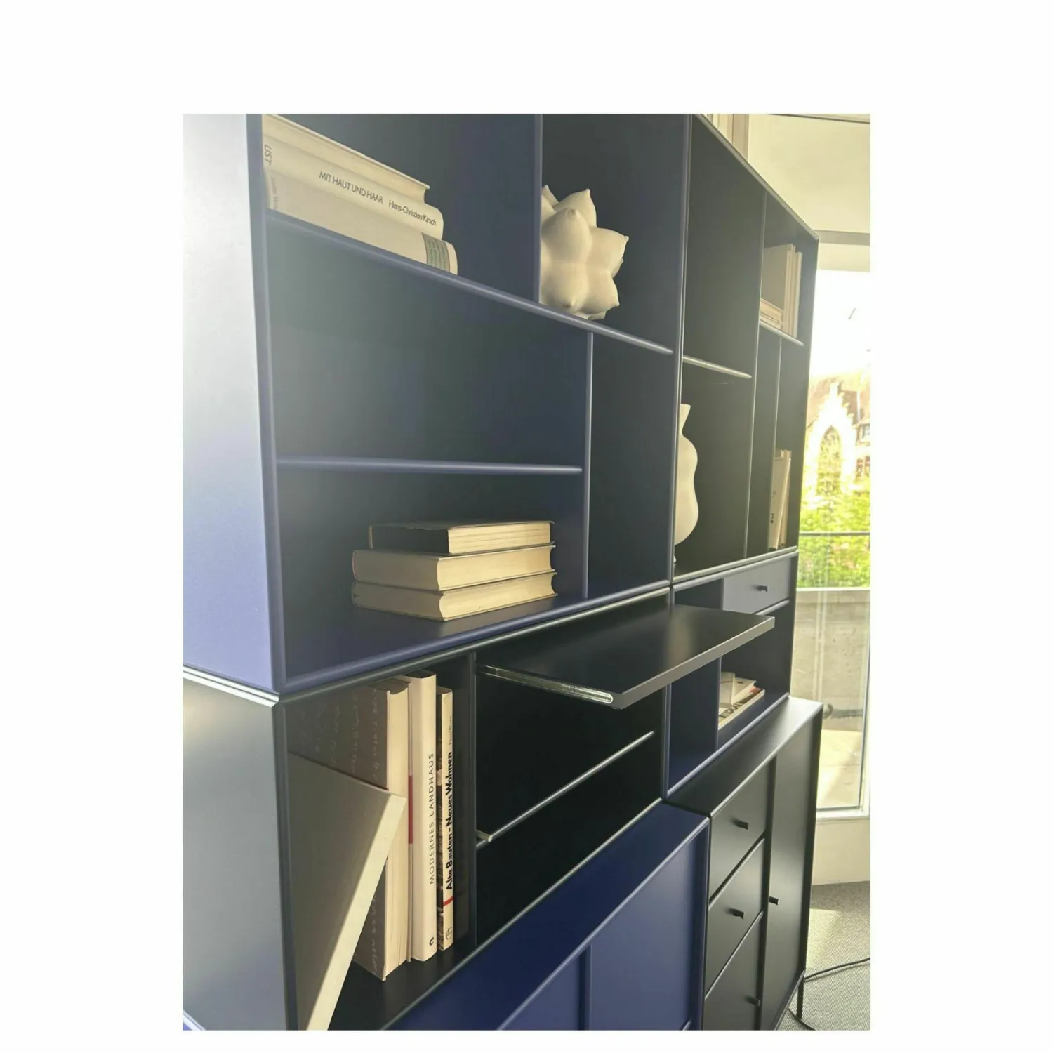 Montana Vitrinen & Highboards|Regalkombination Shadow Lack Monarch Blau inkl. Inneneinteilung