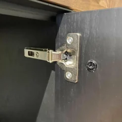 Rodam Regale|Regalkombination Pares in Nussbaum 130 Rückwand Glas deepgrex Metallboxen anthr. inkl Beleuchtung