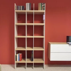 Sudbrock Regale|Regal-Kombination Scala mit Wangen Glattlack Blütenweiß Böden Eiche Milk