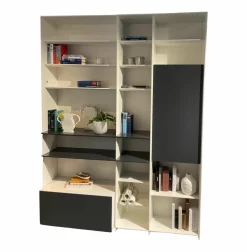 Interlübke Regale|Regalsystem Grid Lack M03 Schneeweiß Und M21 Anthrazit