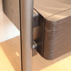 Molteni & C Regale|Regalsystem Hector Fachböden Eiche Schwarz Ständer Zinnfarbig Mit Schreibtischklappe Und Schüben Schwarz