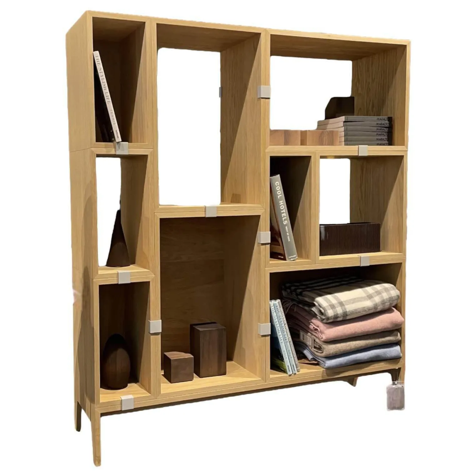 Muuto Regale|Regalsystem Stacked Eiche Furniert Individuell Veränderbar Verbinderelemte Grau