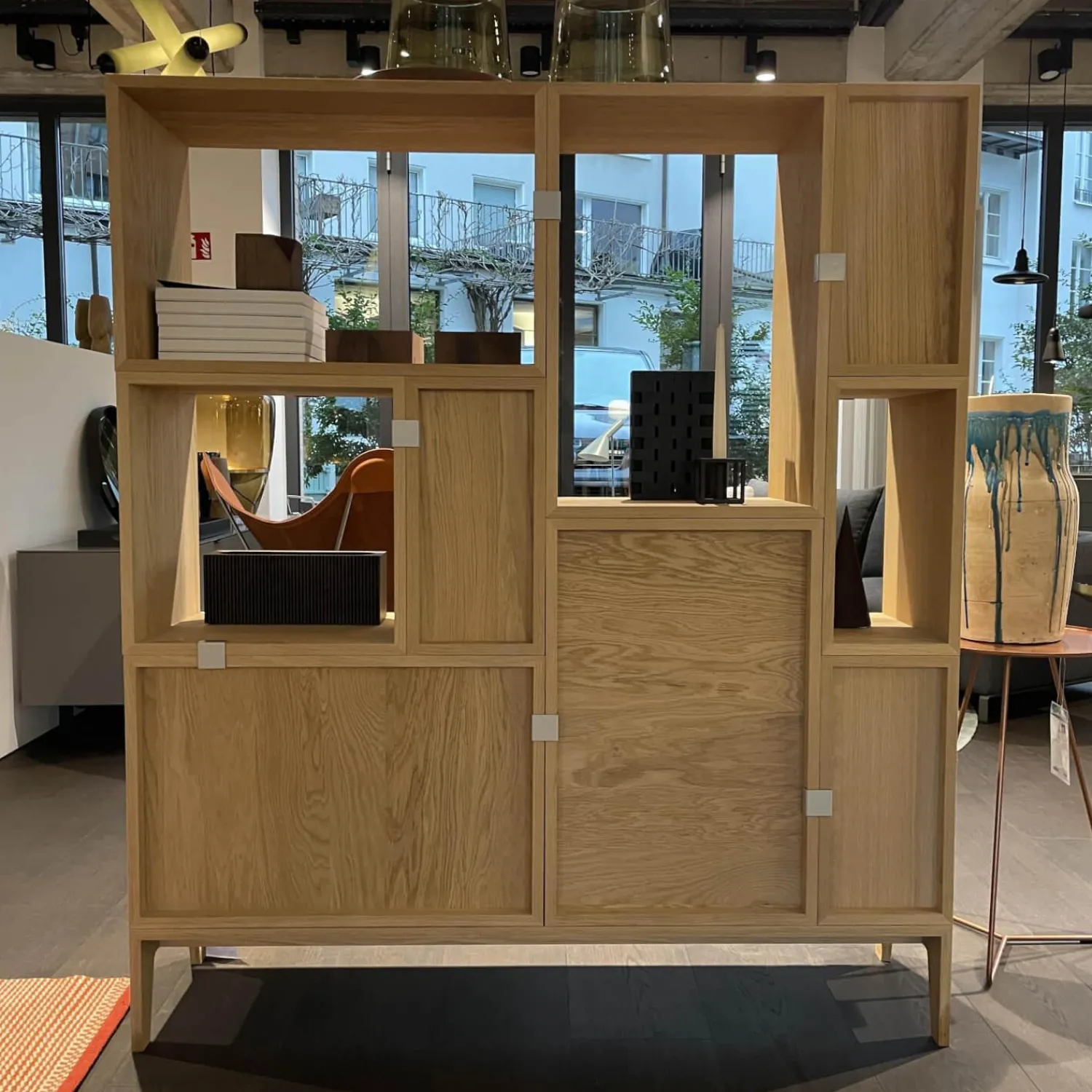 Muuto Regale|Regalsystem Stacked Eiche Furniert Individuell Veränderbar Verbinderelemte Grau