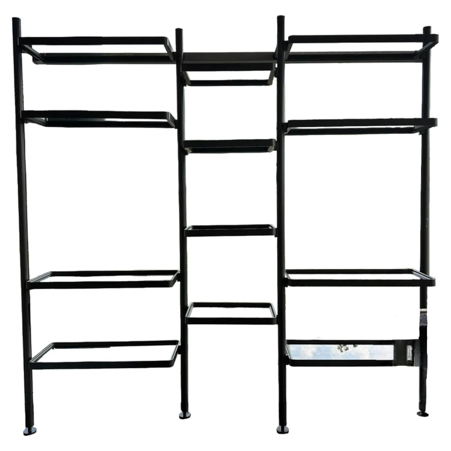 Molteni & C Regale|Regalwand Hector Rauchglas Mit Rahmen Zinnfarben