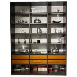 Rietberger Möbelwerke Regale|Regalwand Linaro 3163 Lackgraphit Nussbaum Nova