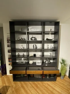 Rietberger Möbelwerke Regale|Regalwand Linaro 3163 Lackgraphit Nussbaum Nova