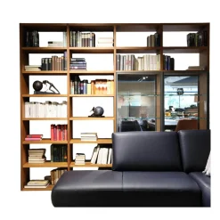 Presotto Regale|Regalwand Pari Und Dispari Korpus Nussbaum Canaletto Beidseitig Mit Glastüren Ohne Sofa