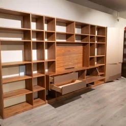 Anrei Wohnwände & Tv-Lowboards|Regalwand PU 30 Puro Style Astnuss Massiv Natur Geölt