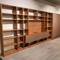 Anrei Wohnwände & Tv-Lowboards|Regalwand PU 30 Puro Style Astnuss Massiv Natur Geölt