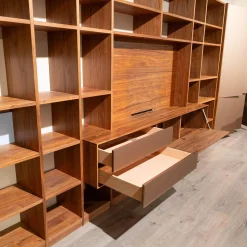 Anrei Wohnwände & Tv-Lowboards|Regalwand PU 30 Puro Style Astnuss Massiv Natur Geölt