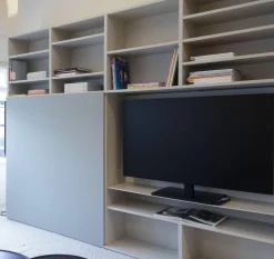 Interlübke Regale|Regalwand Studimo Lack Greige 08 Mattglas Optiwhite