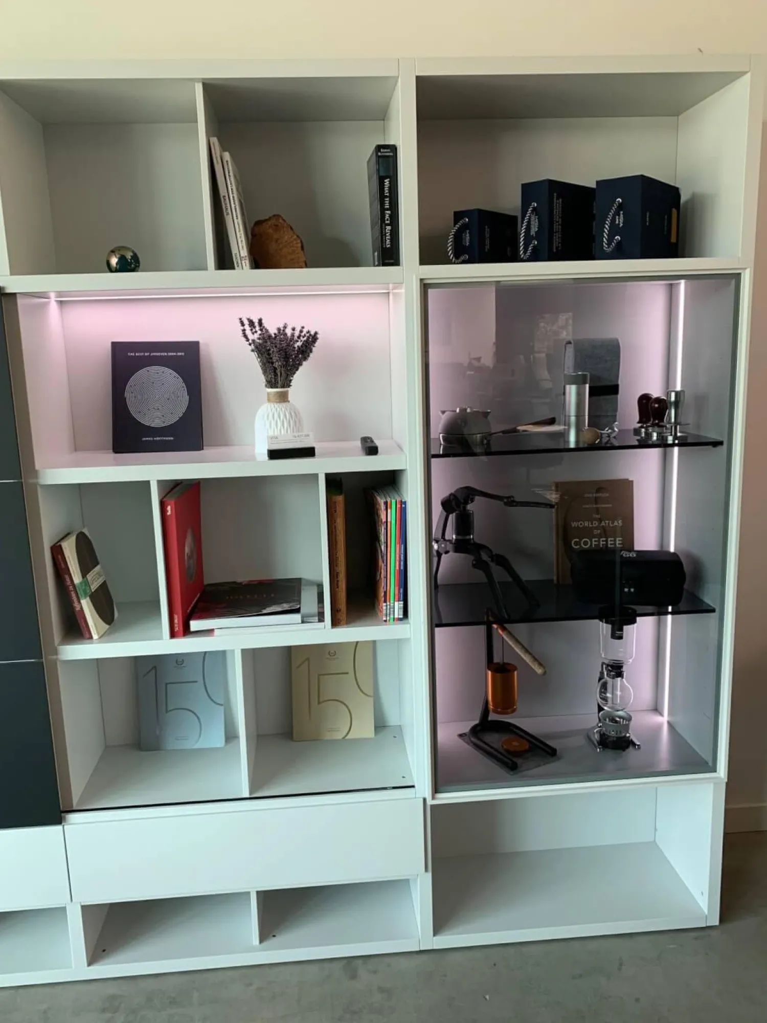 Kettnaker Wohnwände & Tv-Lowboards|Regalwand Vita Breite 390 Mattlack Weiß Fenix Schwarz