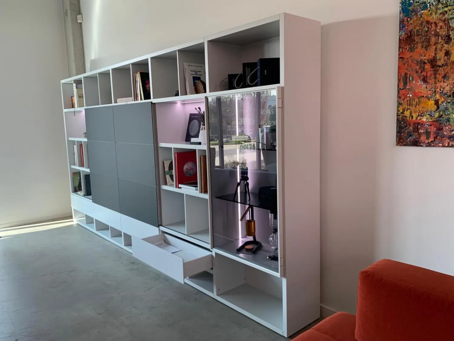 Kettnaker Wohnwände & Tv-Lowboards|Regalwand Vita Breite 390 Mattlack Weiß Fenix Schwarz