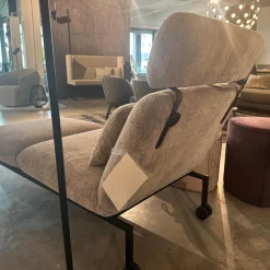 Brühl Daybeds & Recamieren|Relaxliege Roro 98 Stoff 4001 92 Hellgrau Füße Metall Schwarz Mit Rollen