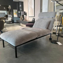 Brühl Daybeds & Recamieren|Relaxliege Roro 98 Stoff 4001 92 Hellgrau Füße Metall Schwarz Mit Rollen