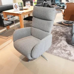 himolla Relaxsessel|Relaxsessel 7803 26 U Stoff 24 Q2 Emotion Vulkan Grau Sternfuß Edelstahloptik Mit Kopfteilverstellung Motorisch