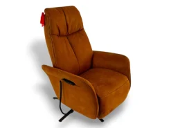 himolla Relaxsessel|Relaxsessel 7358 Easy Swing S Stoff Microfaser Nevada Cognac Braun Sternfuß Bronze Pulverbeschichtet