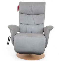 himolla Relaxsessel|Relaxsessel 7428 Easy Swing XL Nappe Leder 22 Soft Asche Grau Holzteller Buche 2 Motorig Mit Aufstehhilfe