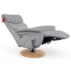 himolla Relaxsessel|Relaxsessel 7428 Easy Swing XL Nappe Leder 22 Soft Asche Grau Holzteller Buche 2 Motorig Mit Aufstehhilfe