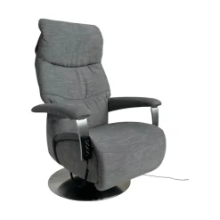 himolla Relaxsessel|Relaxsessel 7050 Easyswing M Stoff Leeds Platin Grau Fuß Teller Edelstahloptik Mit Elektrischer Kopfteilverstellung