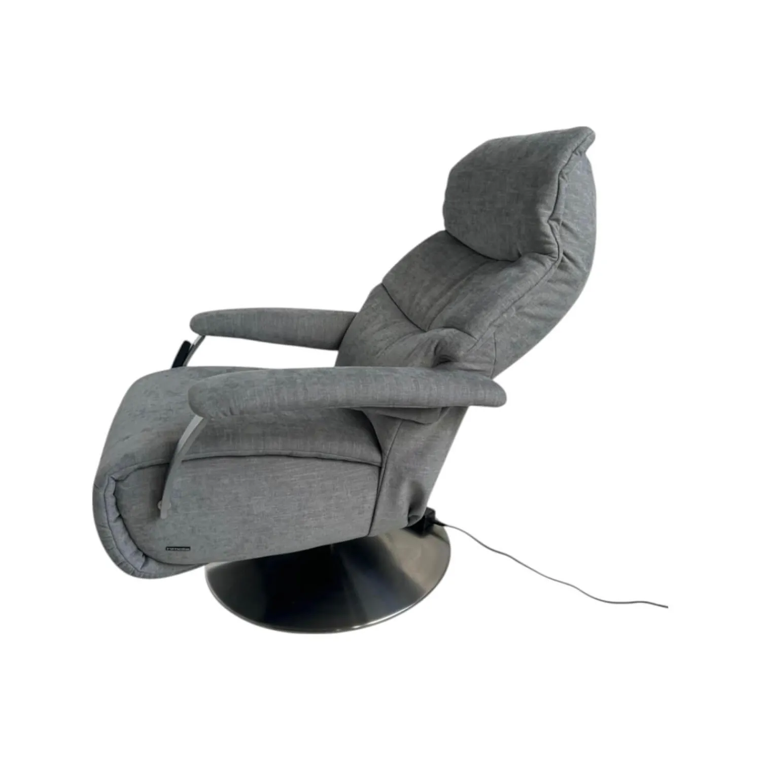 himolla Relaxsessel|Relaxsessel 7050 Easyswing M Stoff Leeds Platin Grau Fuß Teller Edelstahloptik Mit Elektrischer Kopfteilverstellung
