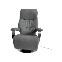 himolla Relaxsessel|Relaxsessel 7050 Easyswing M Stoff Leeds Platin Grau Fuß Teller Edelstahloptik Mit Elektrischer Kopfteilverstellung
