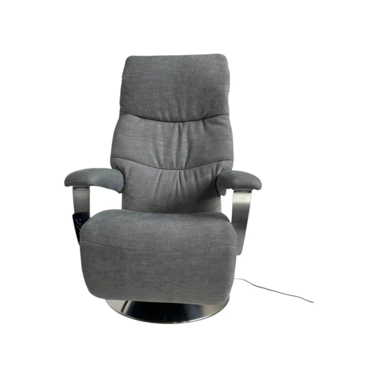 himolla Relaxsessel|Relaxsessel 7050 Easyswing M Stoff Leeds Platin Grau Fuß Teller Edelstahloptik Mit Elektrischer Kopfteilverstellung