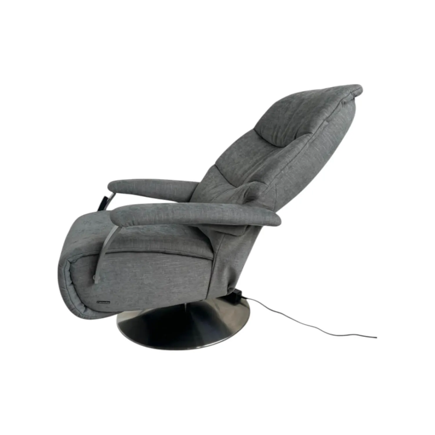 himolla Relaxsessel|Relaxsessel 7050 Easyswing M Stoff Leeds Platin Grau Fuß Teller Edelstahloptik Mit Elektrischer Kopfteilverstellung