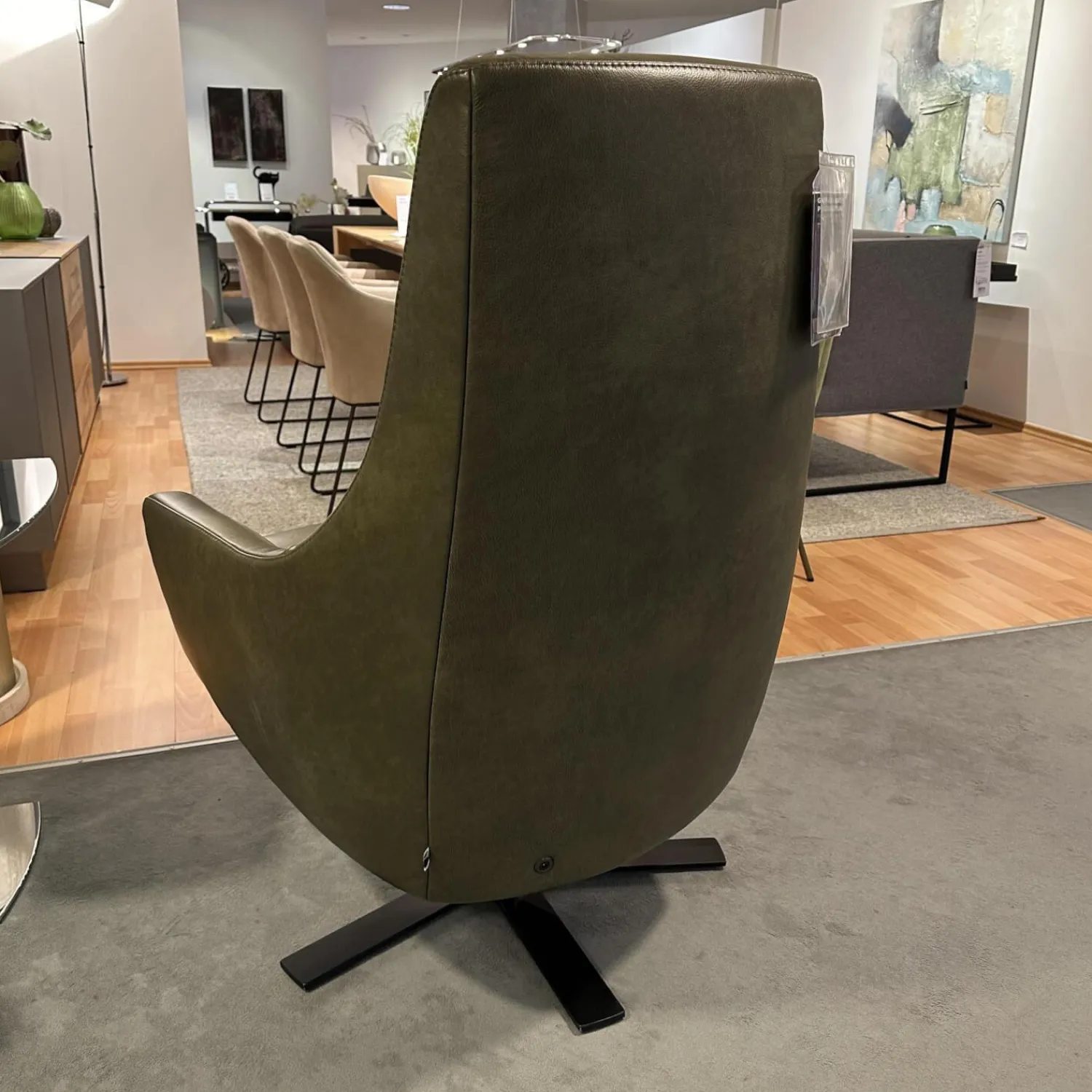 WK Wohnen Relaxsessel|Relaxsessel 683 Haily Lift Up Leder Polo 1102 Grün 5 Stern Fuß Stahl Schwarz Mit Aufstehhilfe